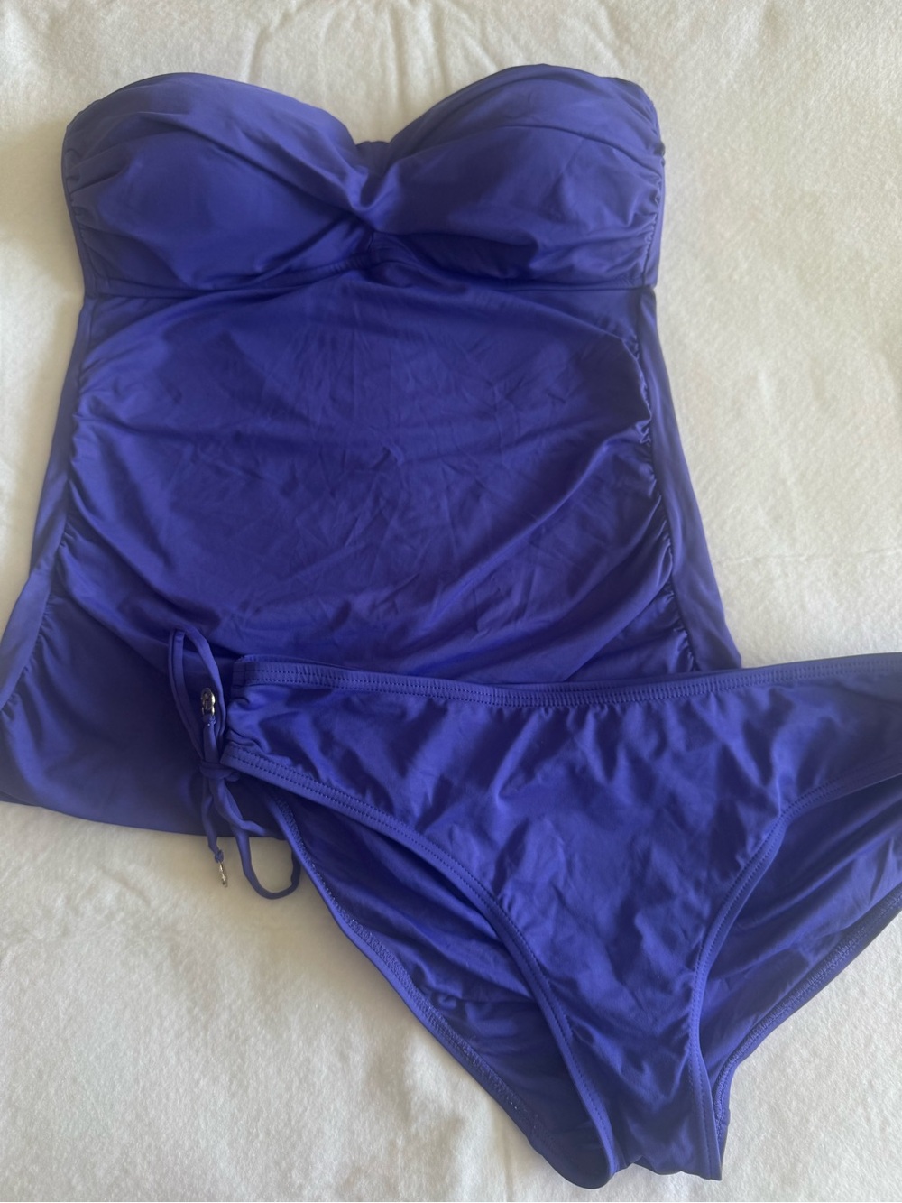 Women’s Strapless Tankini Set in Deep Violet